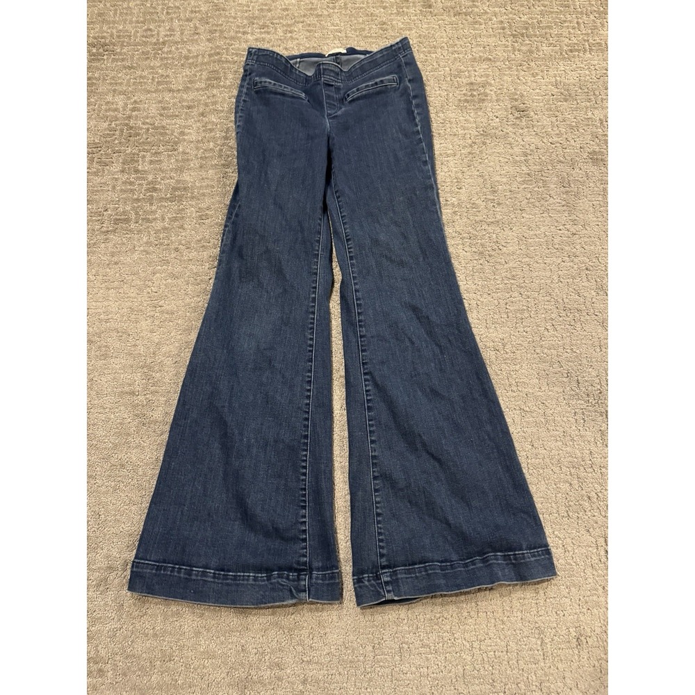 Pilcro Dark Blue Flared Ankle Jeans